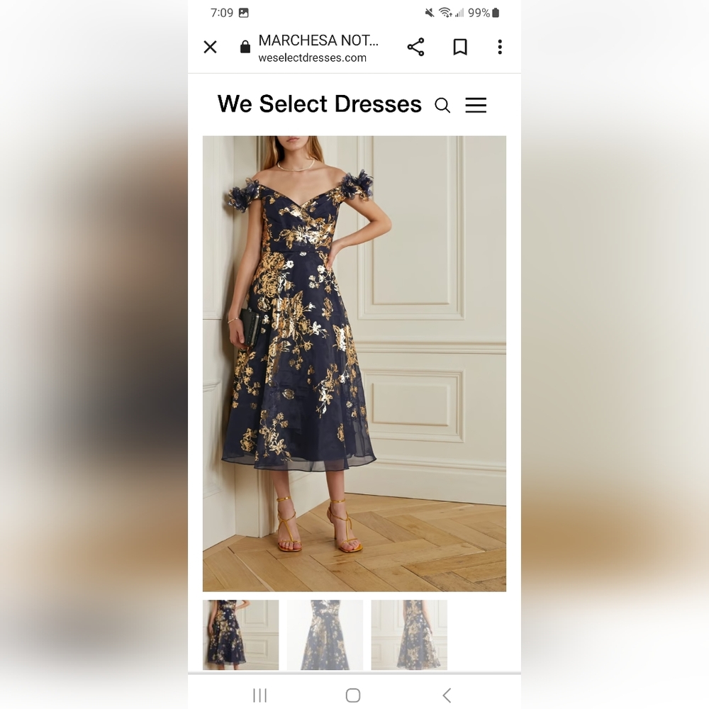 Marchesa Notte Off the Shoulder Gown